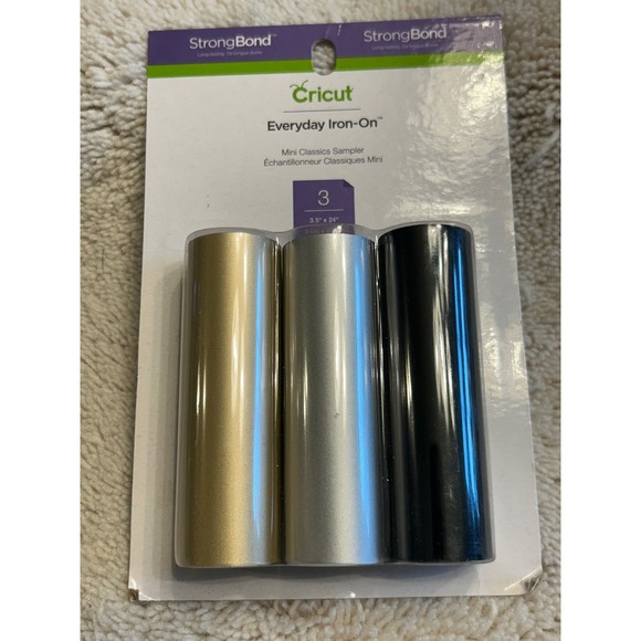 Cricut Other - Cricut Everyday Iron-On Mini Classics Sampler Gold Silver Black 3.5x24 2006226